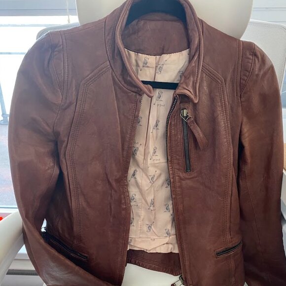 VINTAGE O'2nd Leather Jacket in Size S - Picture 1 of 5